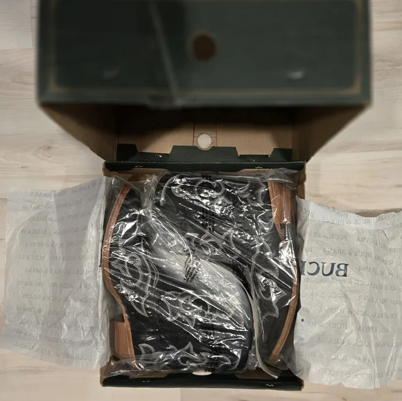 🤠NWT Leather Western Cowboy/Cowgirl Black  Boots NIB - Picture 13 of 15